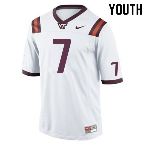 Youth #7 Devon Hunter Virginia Tech Hokies College Football Jerseys Sale-Maroon